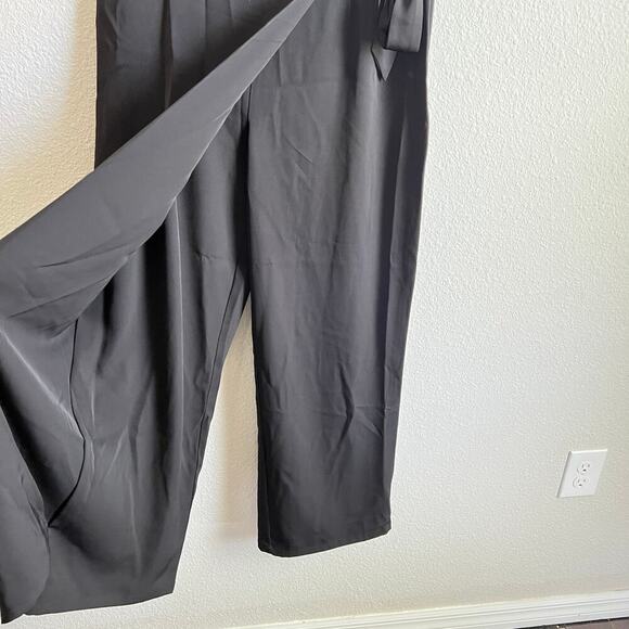 New Halara Black Wide Leg High Waisted Wrap Pants Women's L Trouser - Picture 4 of 9